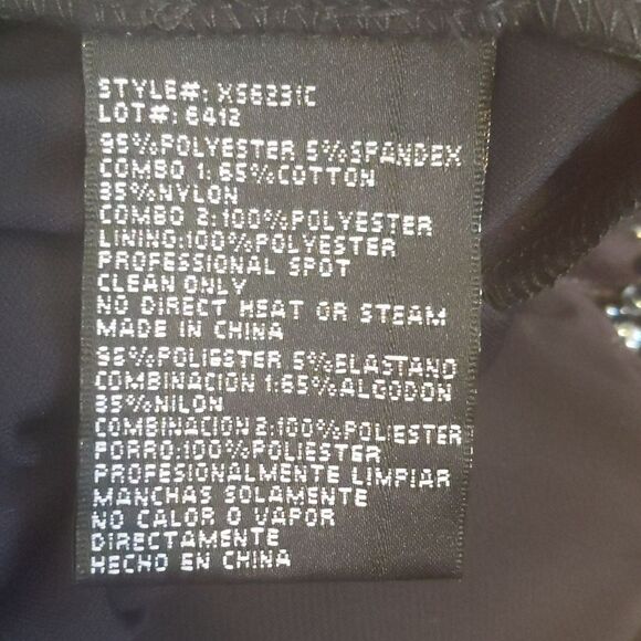 Cache ruched sleeveless beaded evening dress, black, black & silver beads 2 - Picture 6 of 7